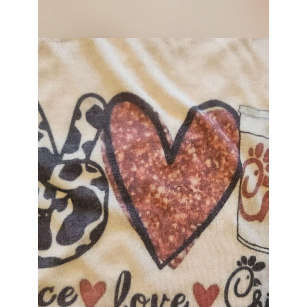 E22 Chick-fil-A Peace Love Graphic Tank Top - Coral & White - Picture 9 of 13